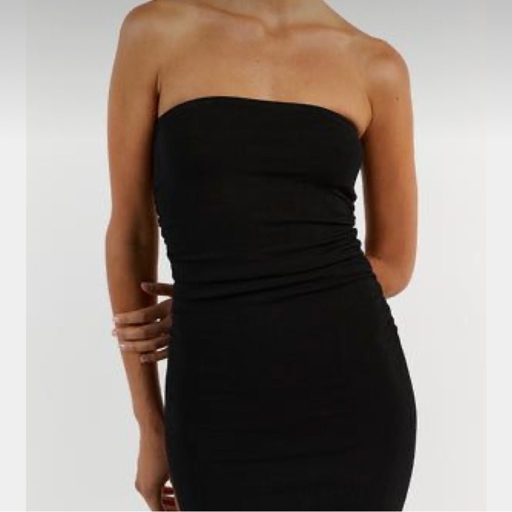 Dissh Carrie black ruched midi dress size L